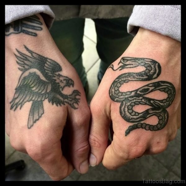 Snake And Eagle Tattoo