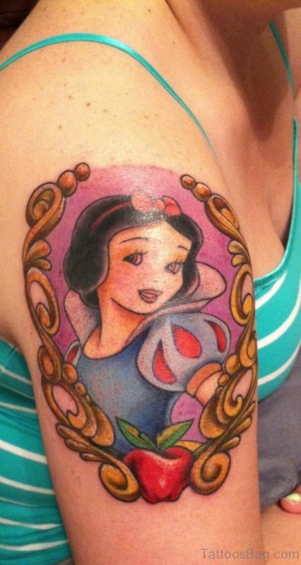 Snow White Tattoo On Shoulder 