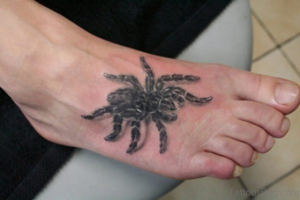 Spider Tattoo On Foot 