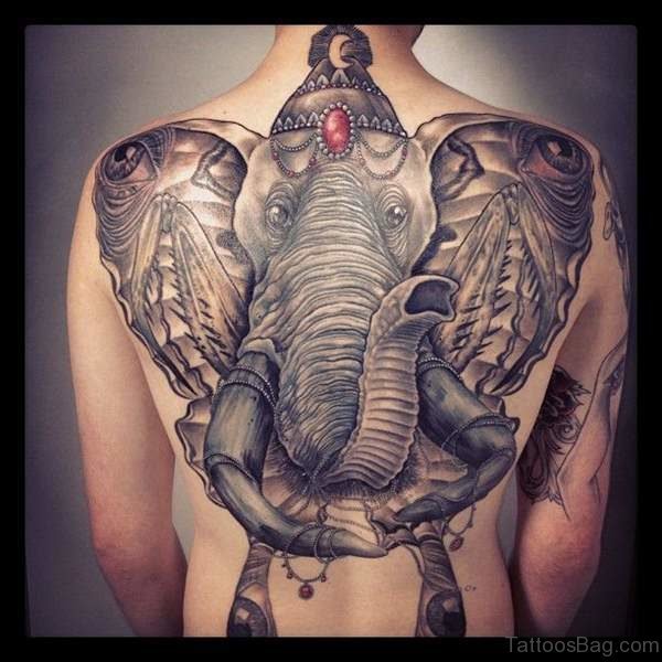 Spiritual Elephant Tattoo On Back