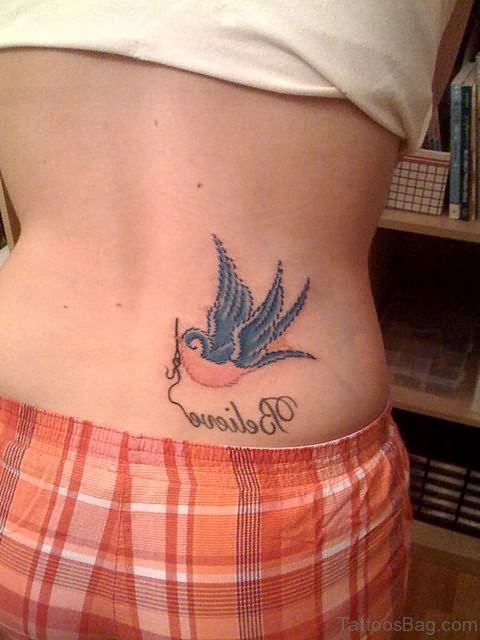 Sparrow Tattoo On Lower Back
