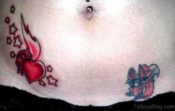 Star And Heart Tattoo