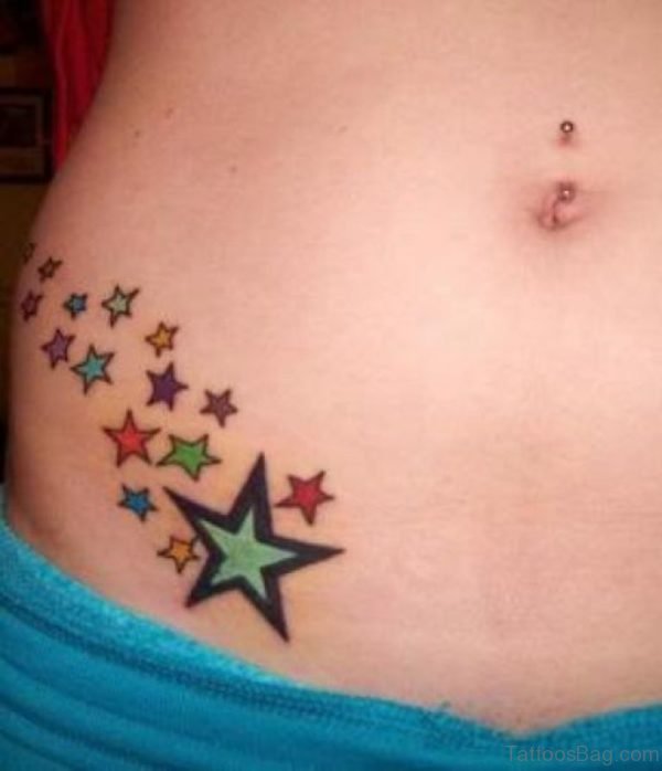 Star Tattoo Design On Waist
