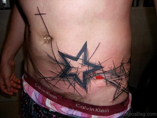 Star Tattoo On Waist