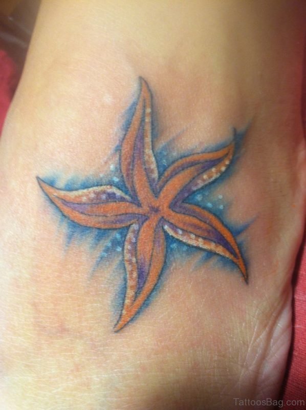 Starfish Tattoo Design On Foot