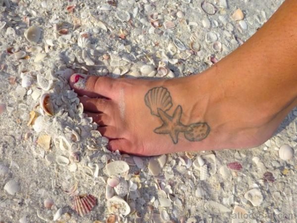 Starfish Tattoo On Foot