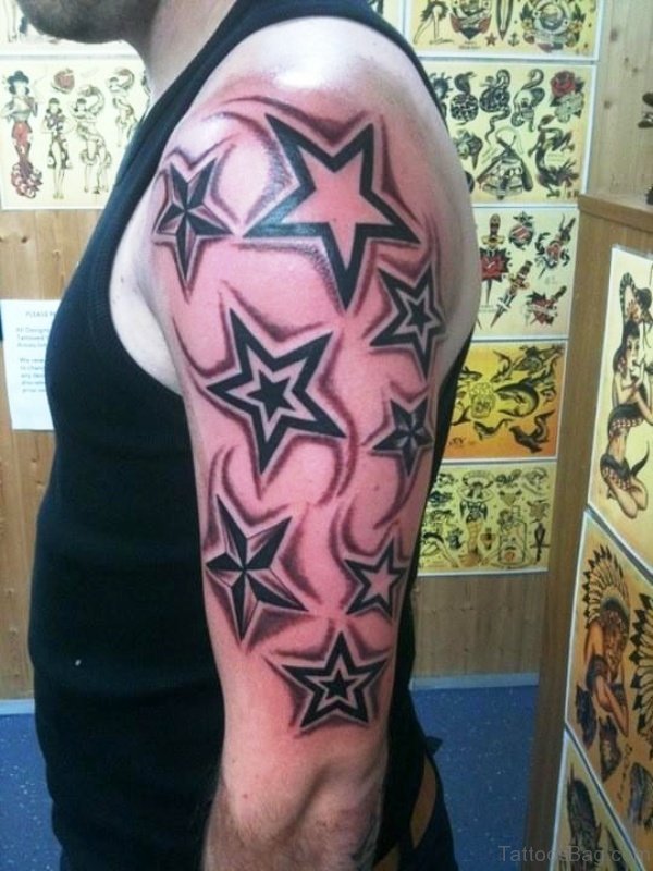 Stars Tattoo On Shoulder