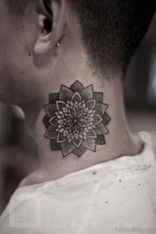 Stunnig Mandala Neck Tattoo