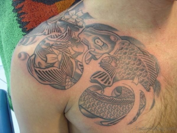 Stunning Grey Ink Japanes Tattoo