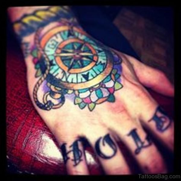 Stylish Compass Tattoo
