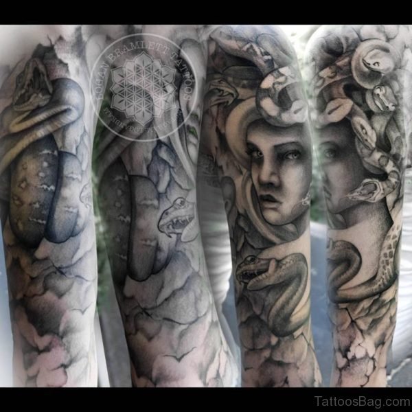 Stylish Medusa Tattoo On Shoulder