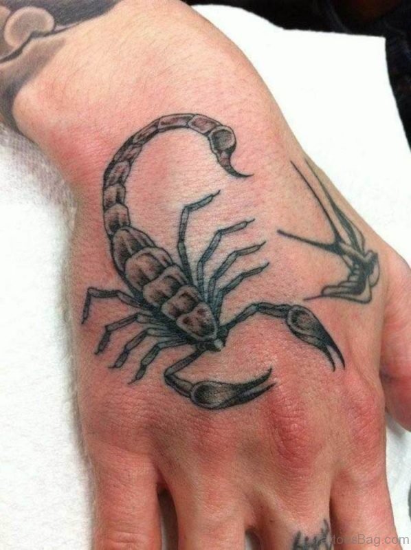 Stylish Scorpion Tattoo On Hand
