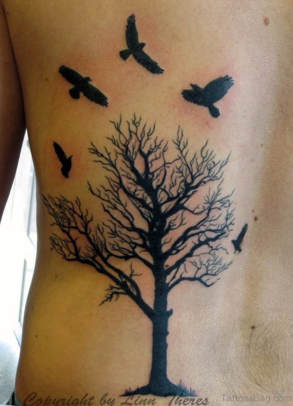 Stylish Tree Tattoo On Back Body
