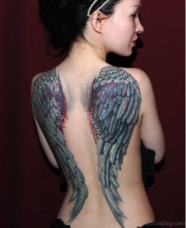 Wings Tattoo On Back