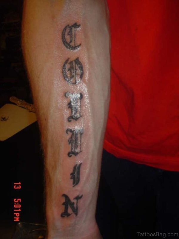 Stylish Wording Arm Tattoo 