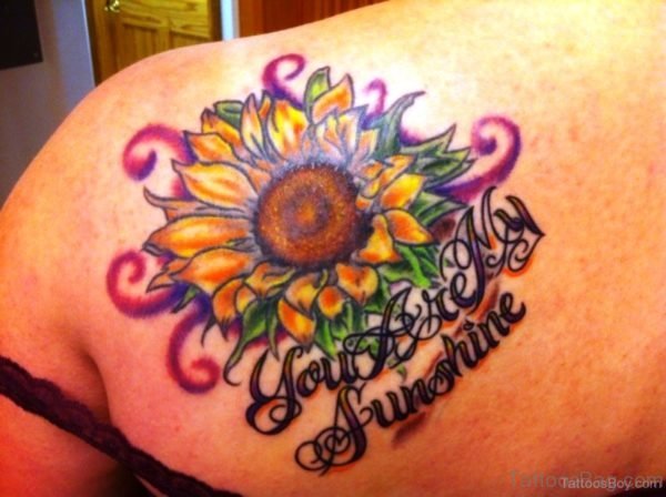 Sunflower Tattoo On Shoulder