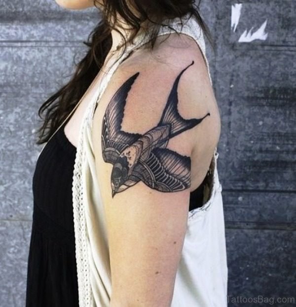 Swallow Tattoo On Shoulder