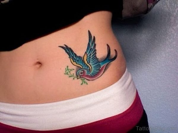 Swallow Tattoo On Waist