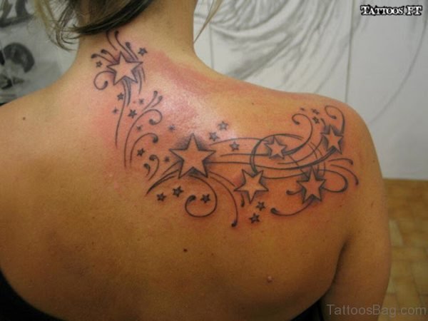 Sweet Stars Tattoo On Neck