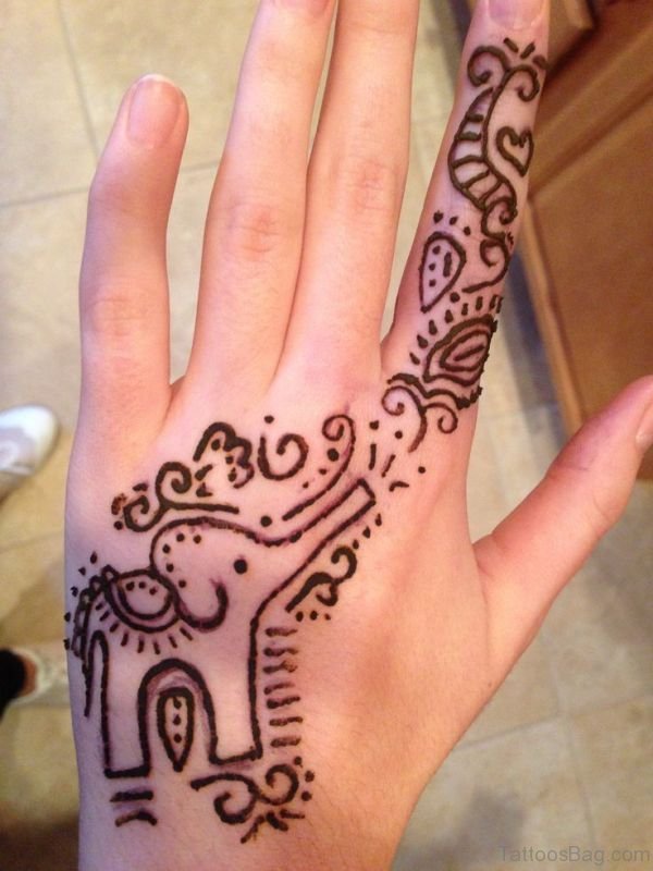 Sweet Henna Tattoo On Hand