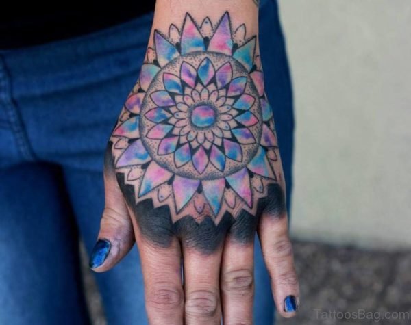 Sweet Mandala Tattoo On Hand
