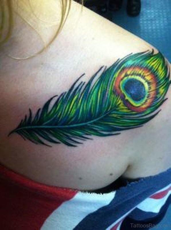 Sweet Peacock Feather Tattoo Design