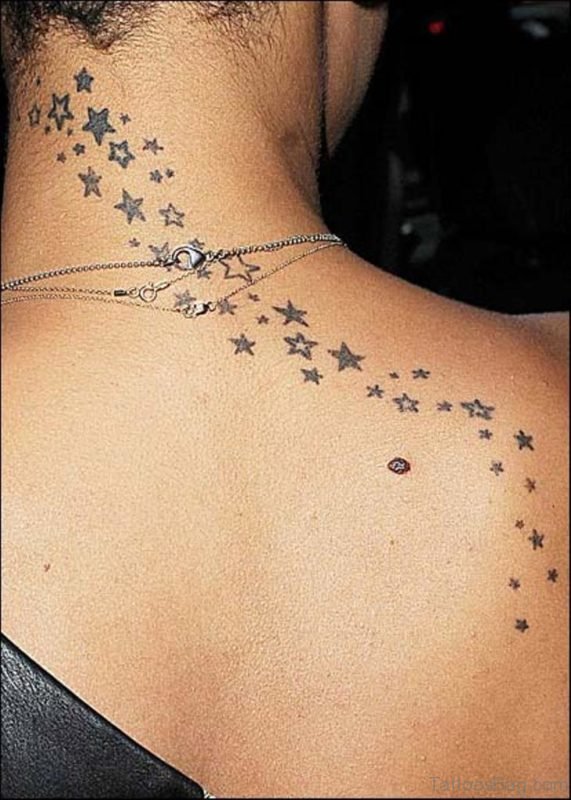 Sweet Stars Tattoo On Neck