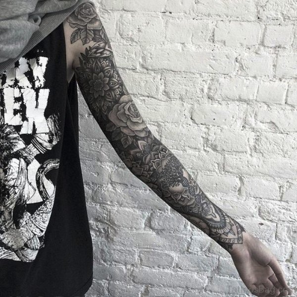Terrific Black Roses Tattoo On Arm