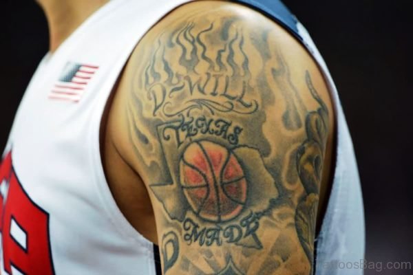 Texas Basketball Tattoo On Shoulder