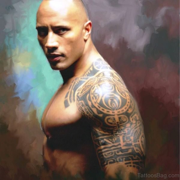 The Rock Shoulder Tattoo