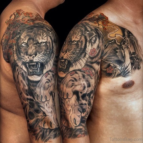 Tiger Tattoo On Shoulder 