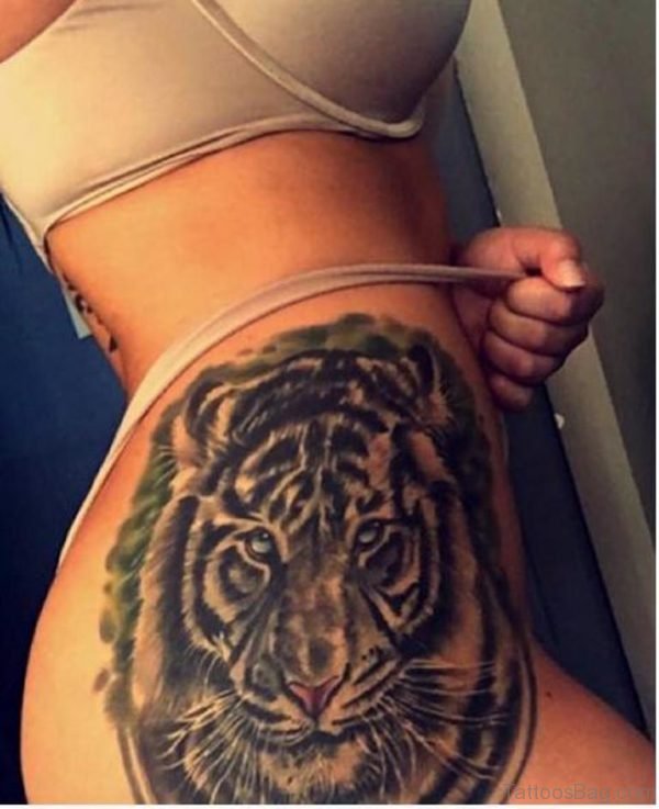 Tiger Tattoo On Waist