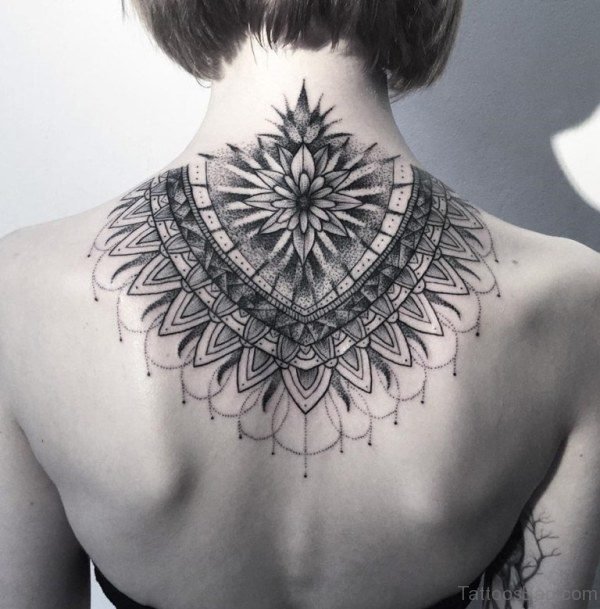 Traditional Mandla Tattoo On Neck