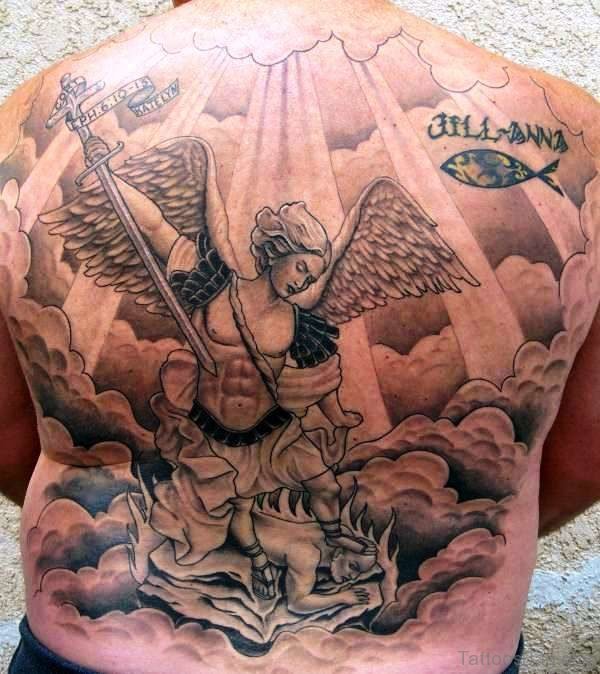 Tremendous Archangel Tattoo On Back