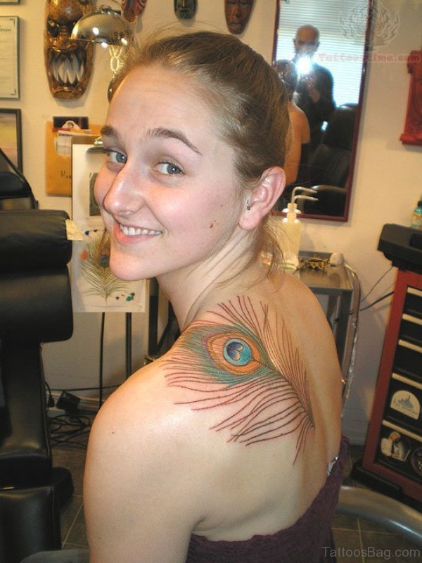 Trendy Peacock Feather Tattoo 1
