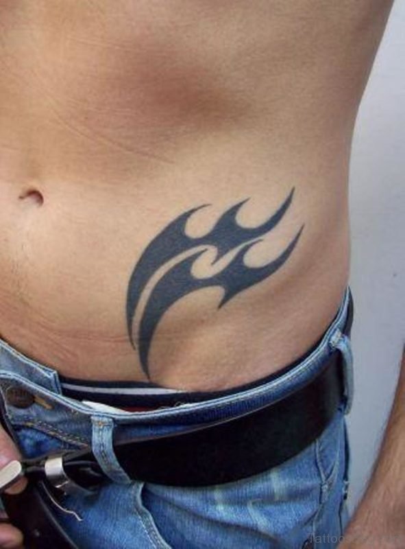 Tribal Aquarius Tattoo On Waist