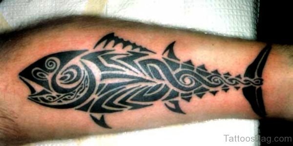 Tribal Fish Tattoo On Arm 