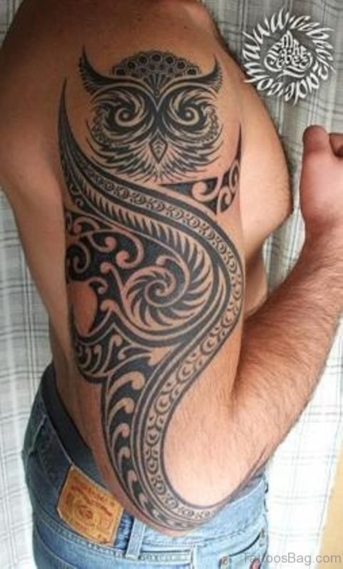 Tribal Owl Tattoo 1
