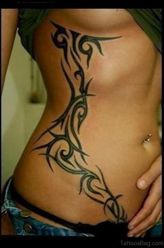 Tribal Tattoo Design On Waist