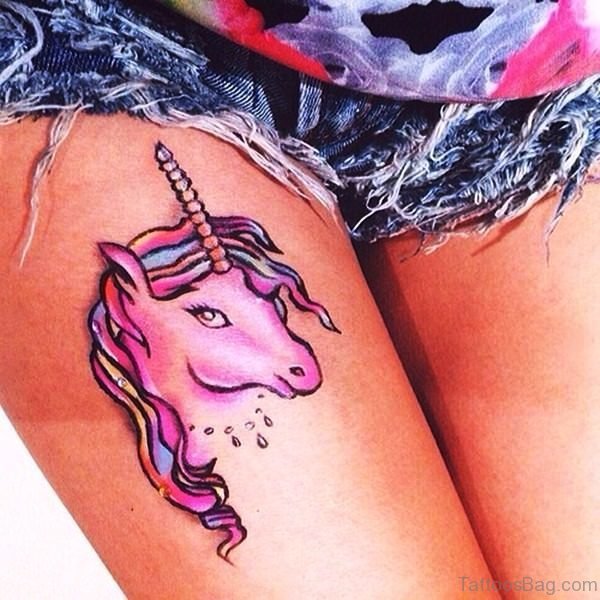 Unicorn Tattoo On Thigh 1