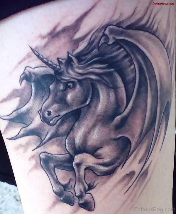 Unicorn With Wings Tattoo