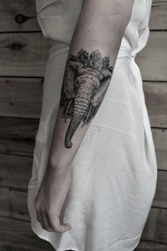 Unique Forearm Elephant Tattoo