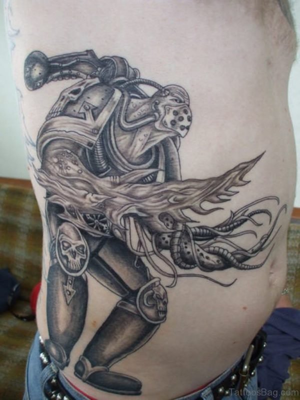 Warrior Tattoo On Rib