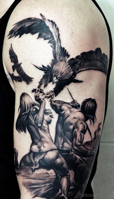 Warrior Tattoo On Shoulder 