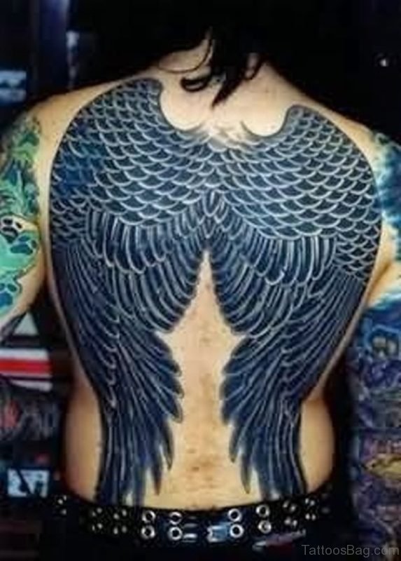 Wings Tattoo On Full Back