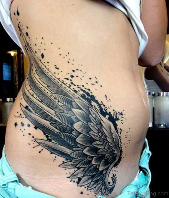 Wings Tattoo On Waist ST1283