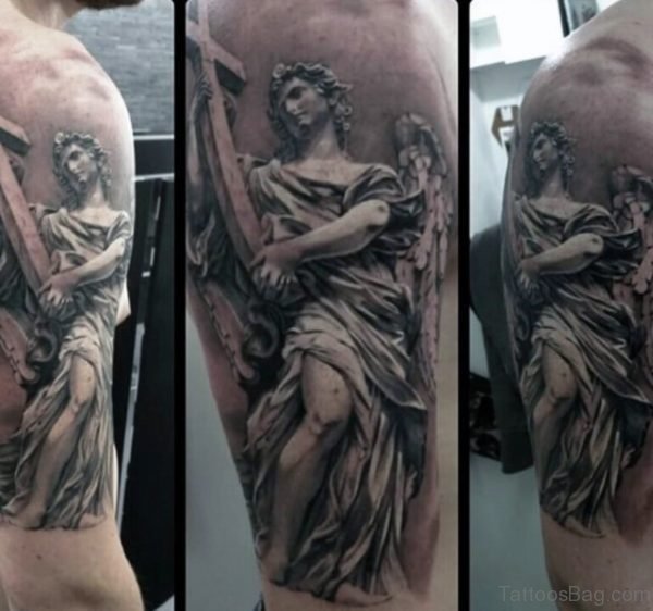 Wonderful Angel Tattoo On Shoulder
