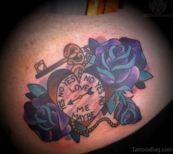 Wonderful Blue Rose Tattoo