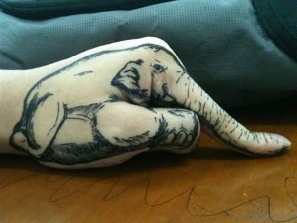 Wonderful Elephant Tattoo On Hand 1