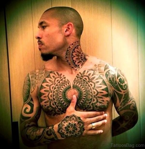 Wonderful Mandnala Neck Tattoo